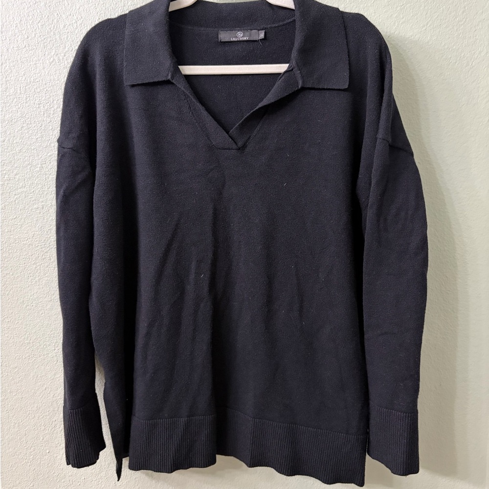 Lillusory Black Collared Sweater - image 1